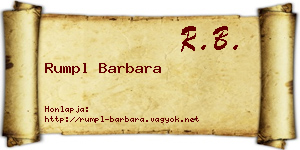 Rumpl Barbara névjegykártya